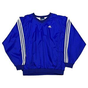 Vintage Y2K ADIDAS 3-Stripes Windbreaker Bomber Lightweight Soccer Jacket - L
